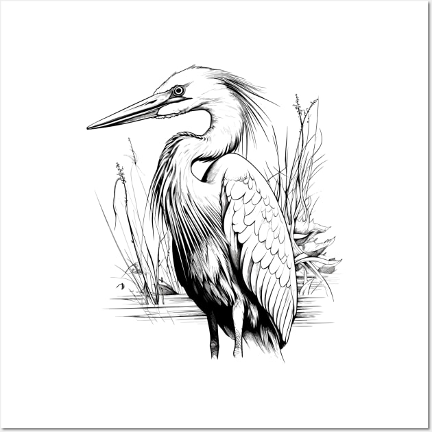 Heron Wall Art by Onceer